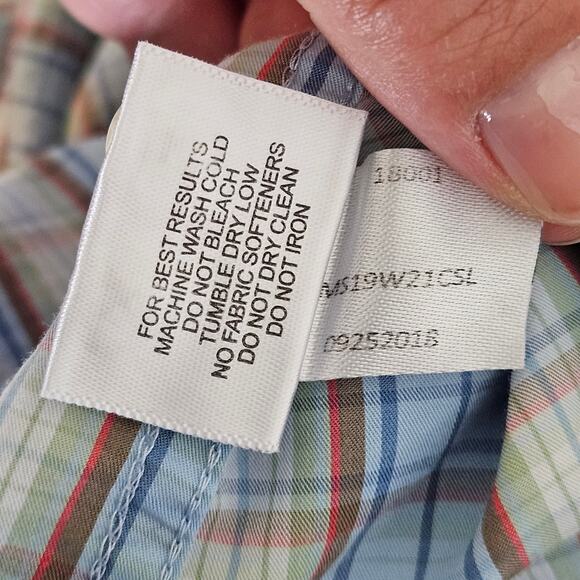 Peter Millar Blue Plaid Button-Up Long Sleeve Dress Shirt | Men's XL - Picture 12 of 14